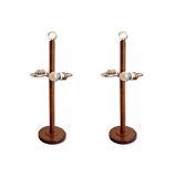 2x Scandinavian Table Lamps Teak & Brass, 1960s