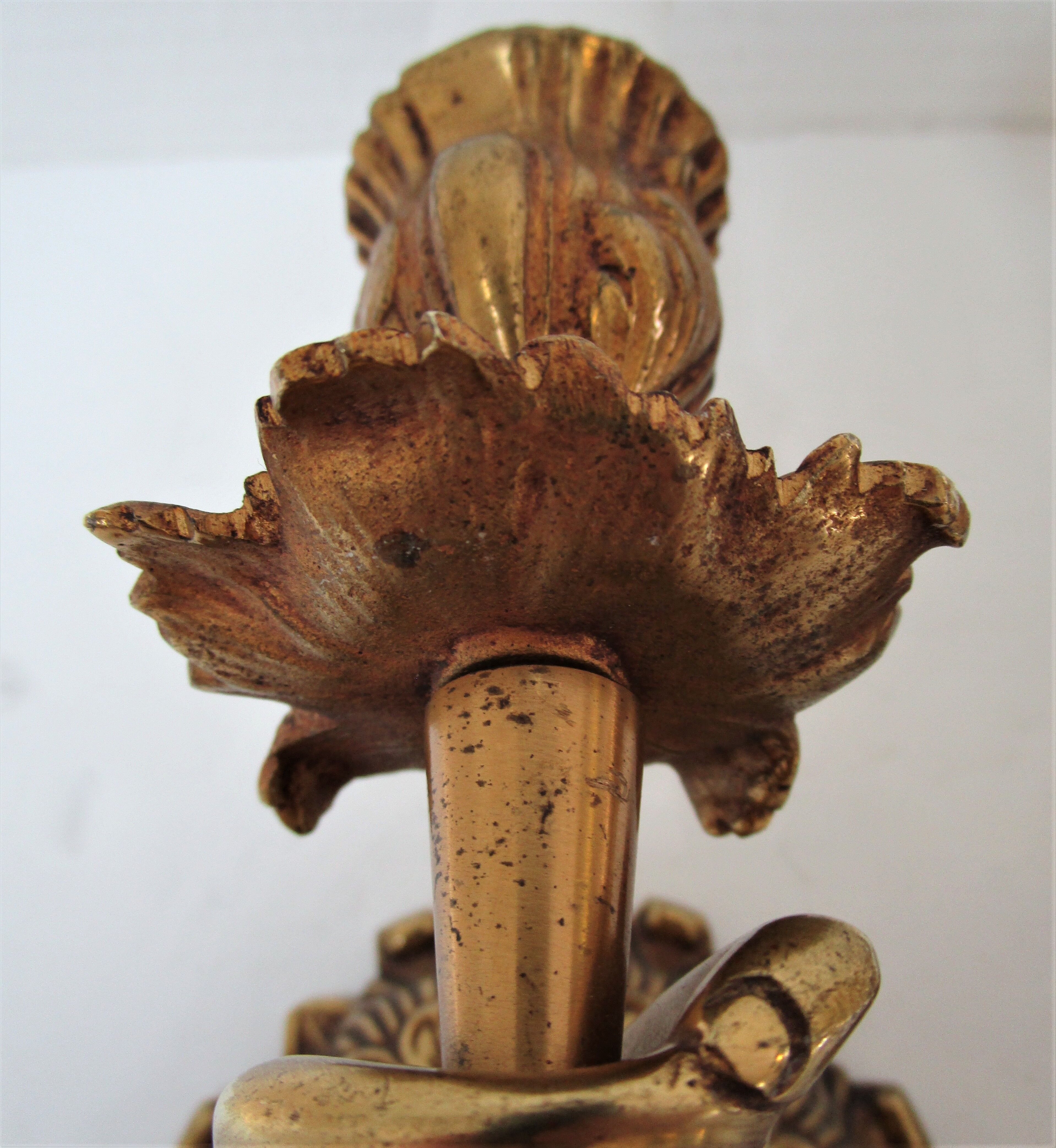 Pair of hand sconces bronze vintage brass