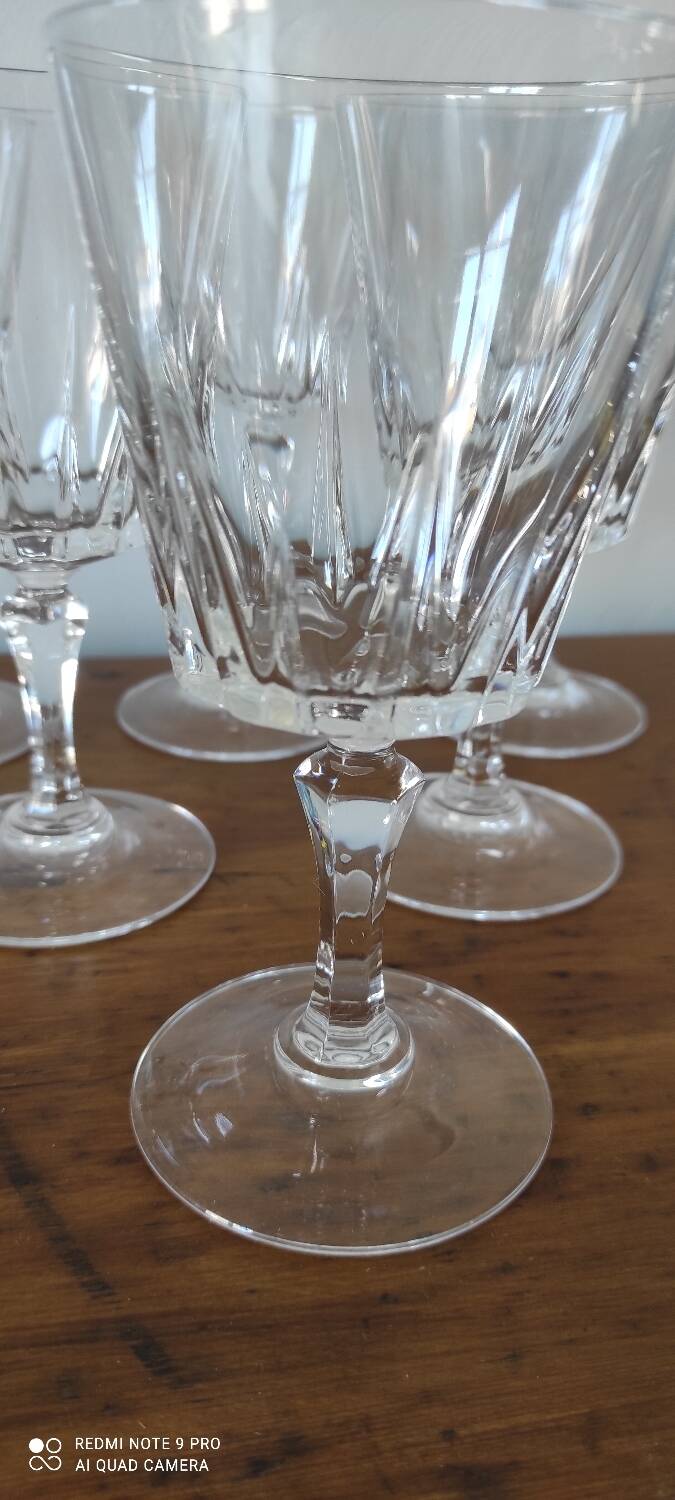 Set of retro vintage stemmed glass