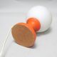 Small 1970s orange tulip-shaped ball lamp on a stand