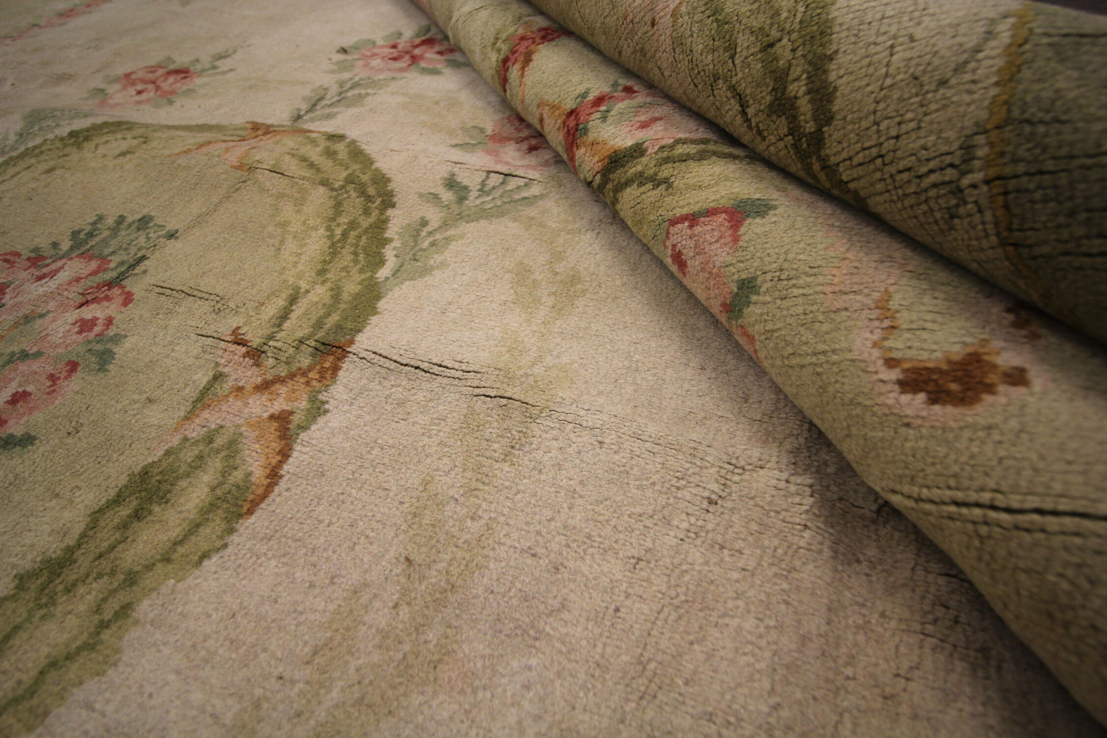 Antique Savonnerie French Carpet 1890 Handwoven Traditional French Antique Rug- 366x274cm