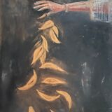 Oil painting on wood signed “golden autumn leaves”