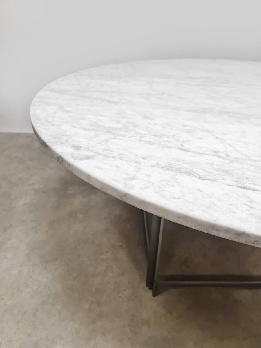 Vintage marble low dining table PK54 Poul Kjaerholm for Fritz Hansen 1990