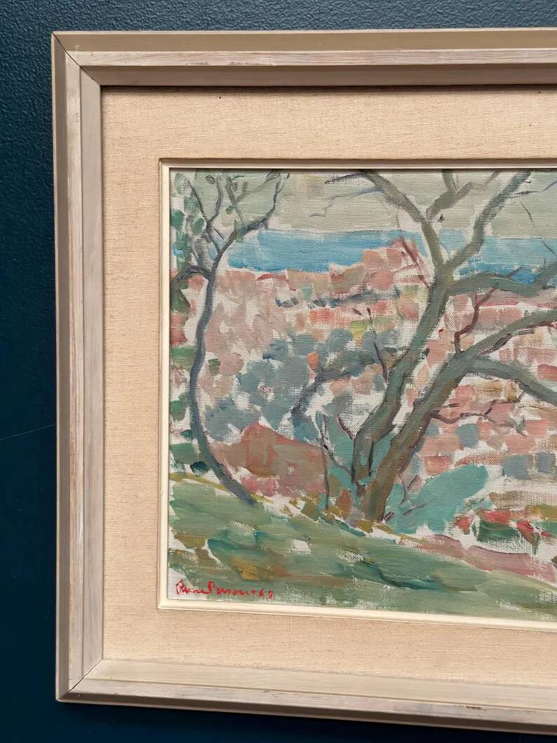 Original Swedish Oil on Canvas – “Landscape” by Rune Persson – Signed – Vintage & Framed – 46 × 65 cm (18.1" × 25.6")