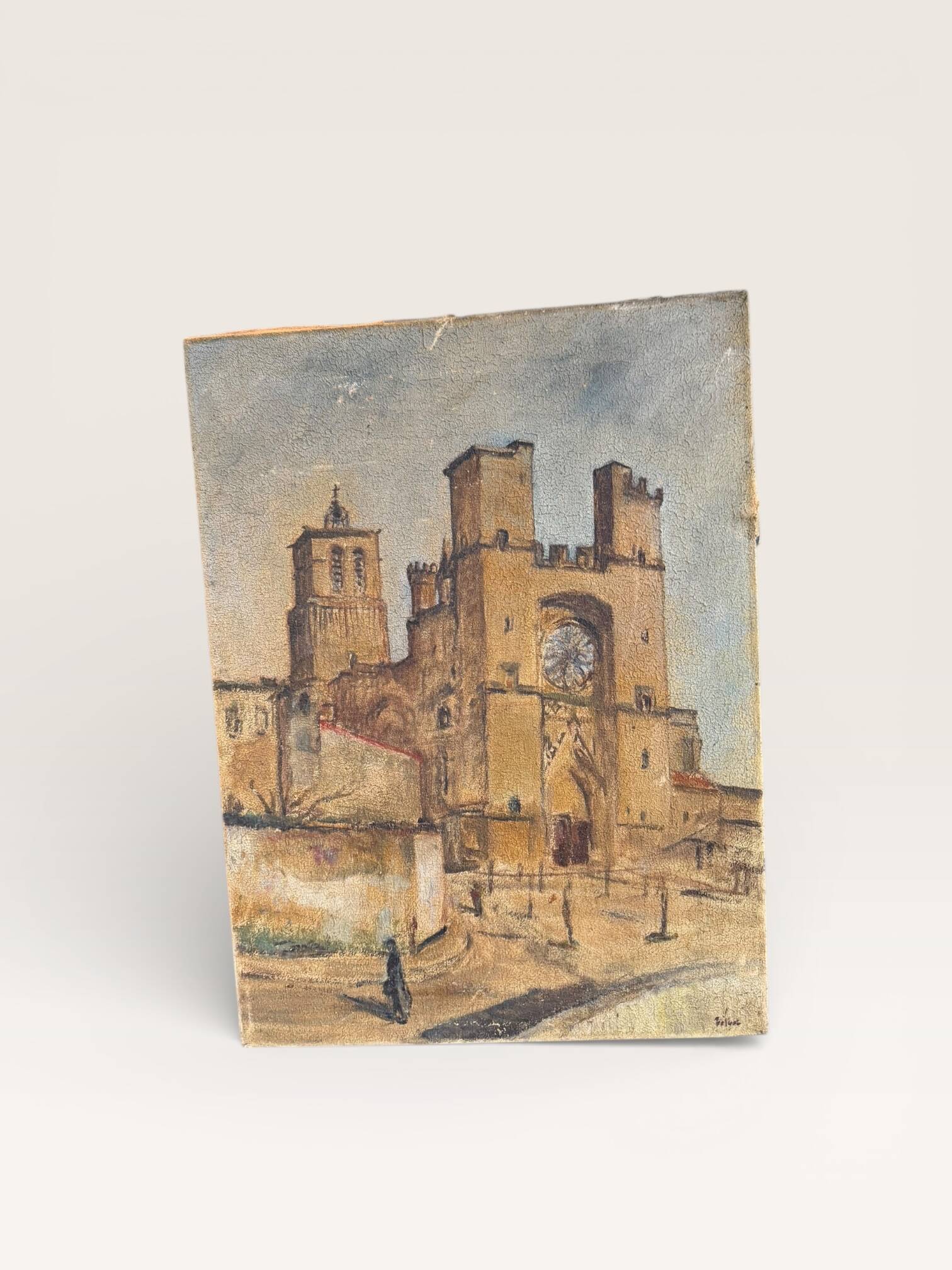 Huile sur toile vue de Béziers