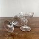 2 antique 19th-century blown glass champagne coupes with flat sides