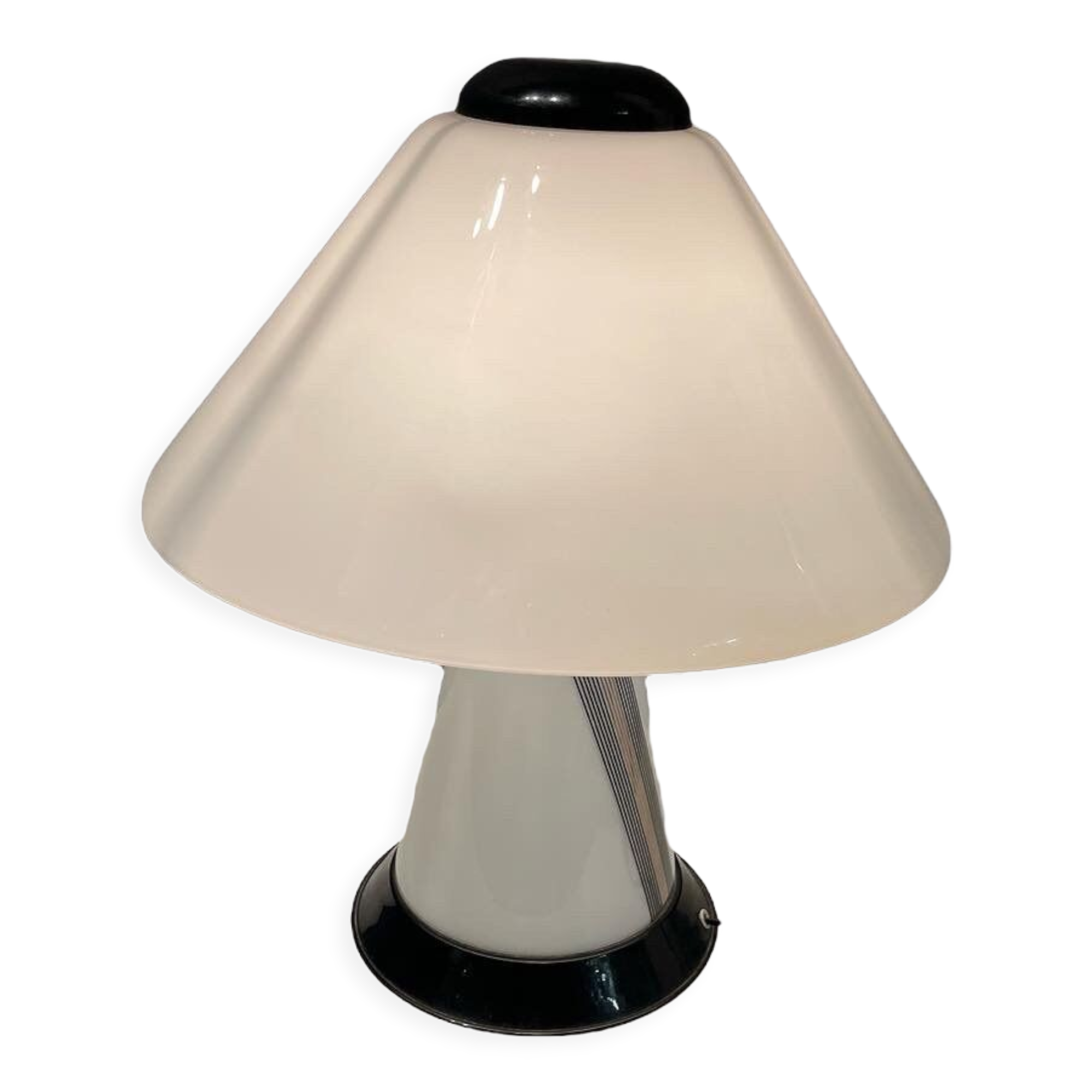 Black and White Table Lamp in Murano Glass, 1980s