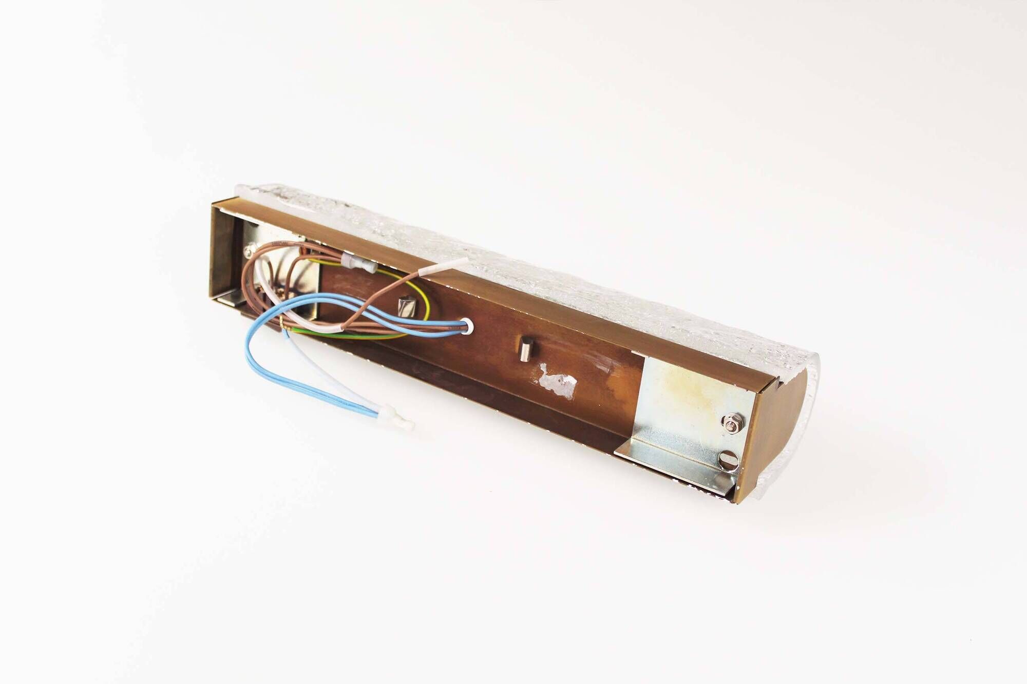 Brass and muranoglass tubular sconce by Hillebrand