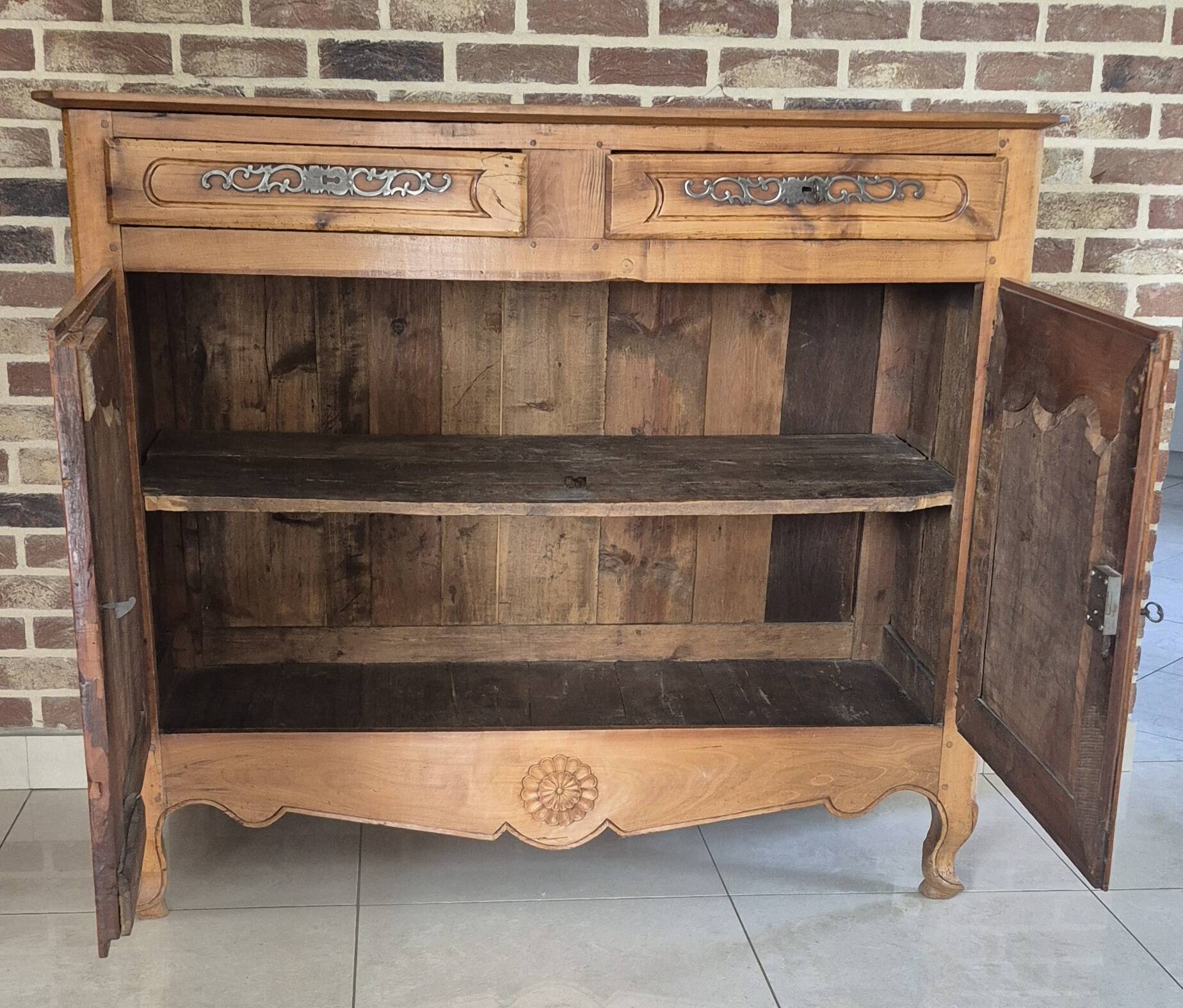 Cherry wood buffet, carved in the Louis XV style - early 19th century