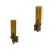 Pair of wall sconces, folded metal and yellow "shattered" glass