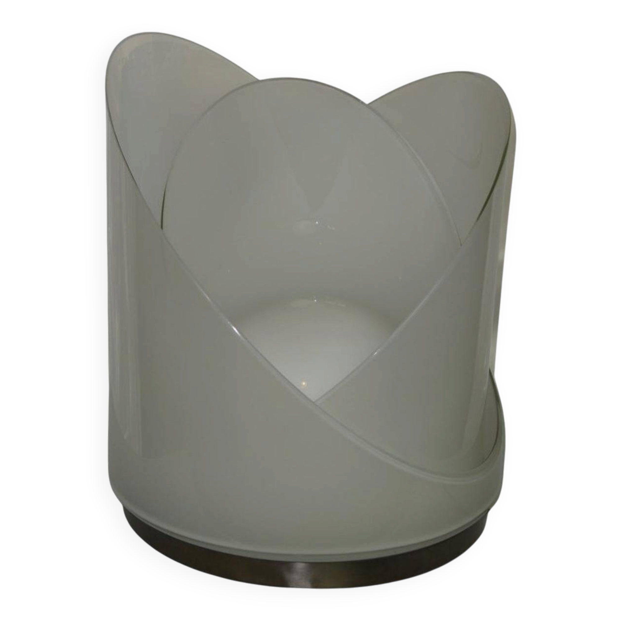 Large vintage white glass lamp model LT300 by Carlo Nason for Mazzega.