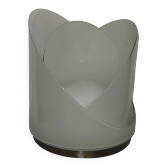 Large vintage white glass lamp model LT300 by Carlo Nason for Mazzega.