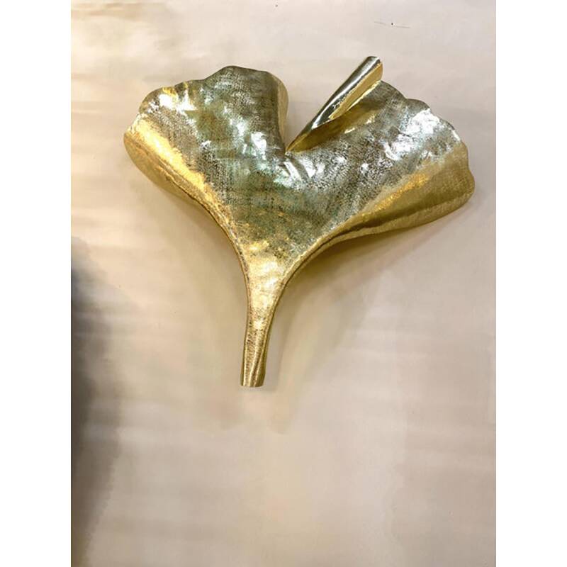 Contemporary Italian Brass Leaf Wall Sconce by Simoeng
