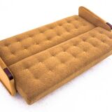 Midcentury modern yellow fabric bouclé sofa, Denmark, 1960s.