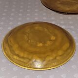 2 assiettes à dessert verre ambré clair - vintage