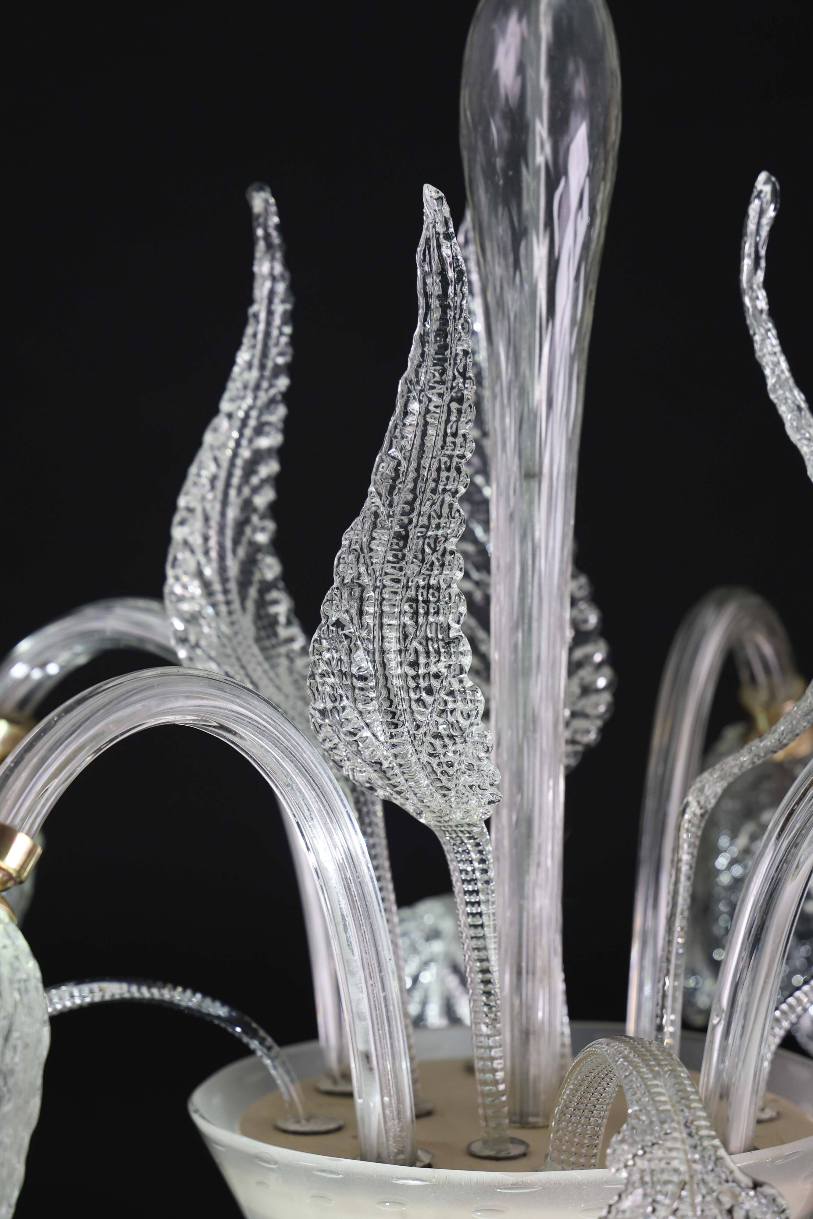 Chandelier Art Déco italien par Barovier & Toso en verre de Murano "Bubble", années 1940.