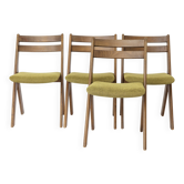 Set of 4 Vintage German Dining Chairs 1970s, Attributed to Casala, Beech