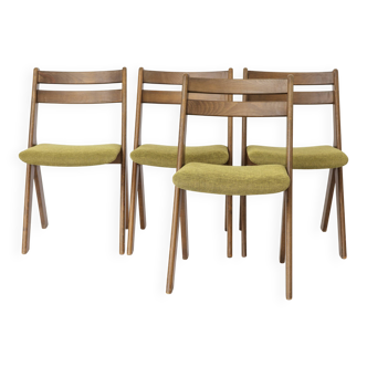 Set of 4 Vintage German Dining Chairs 1970s, Attributed to Casala, Beech