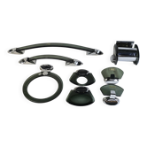 Ensemble de 8 accessoires de salle de bain vintage, esprit de Fontana Arte