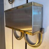 Paire d’appliques inox et laiton