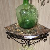 Wrought iron and marble corner shelf