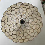 Chandelier in mother-of-pearl and brass