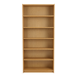 Vintage Scandinavian oak bookshelf - 200 cm - modular shelves, 20th century