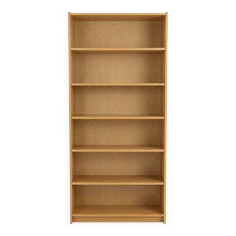Vintage Scandinavian oak bookshelf - 200 cm - modular shelves, 20th century