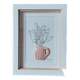 Composition of a bouquet of lily of the valley in a clay mug