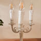 Taupe grey patinated brass candlestick