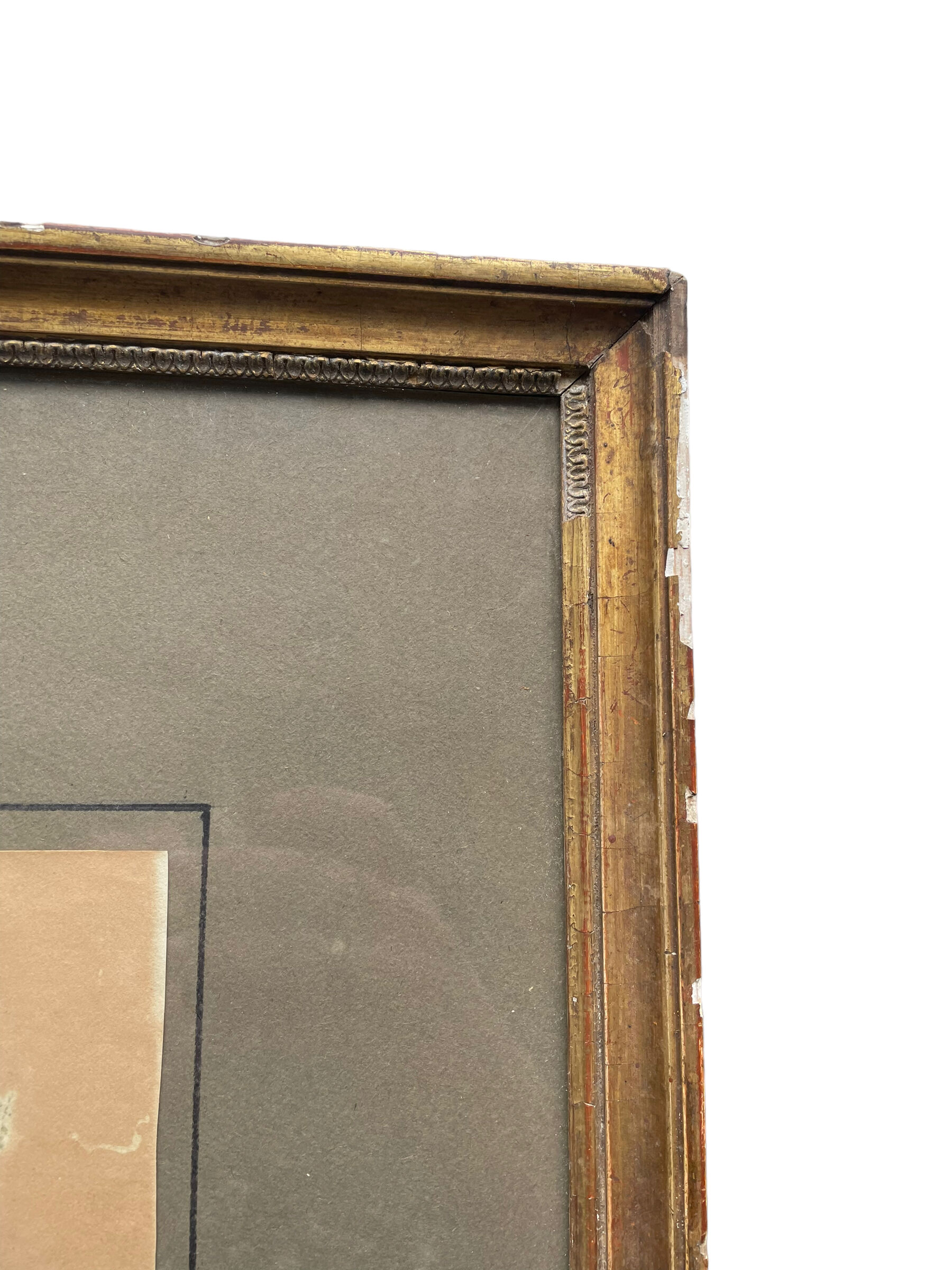 Watercolor XIXth Fountain at Antique Signed H. Lozé