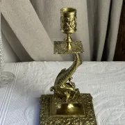 Bronze fish candlestick