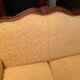 Sofa 2 places convertible sleeping 90x190 cherry Louis XV yellow velvet