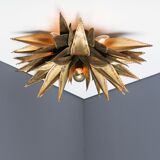 Palm-style brass wall lamp 1970