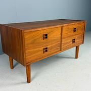 Danish teak low chest with four drawers, 1960s