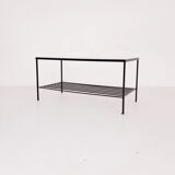 Mid-century modern minimalistic metal and glass coffee table