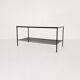 Mid-century modern minimalistic metal and glass coffee table