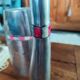 Pair of enamelled modernist vases