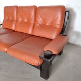 Brazilian brutalist leather sofa
