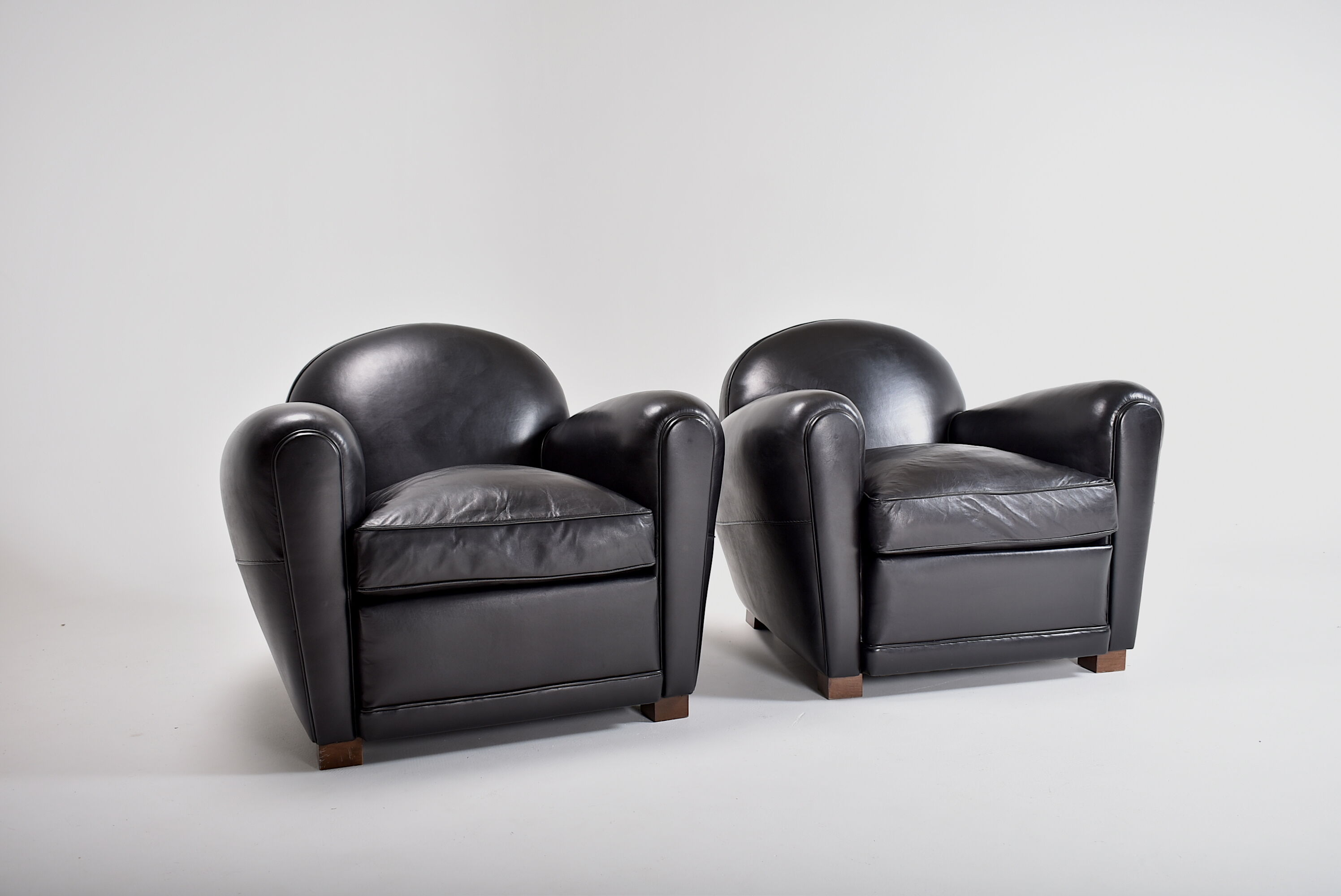 Pair of leather club chairs
