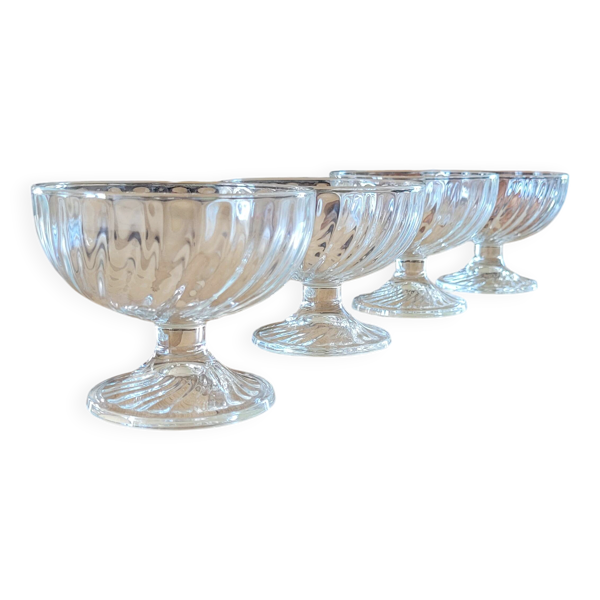 4 coupes à glace en verre transparent  - Luminarc
