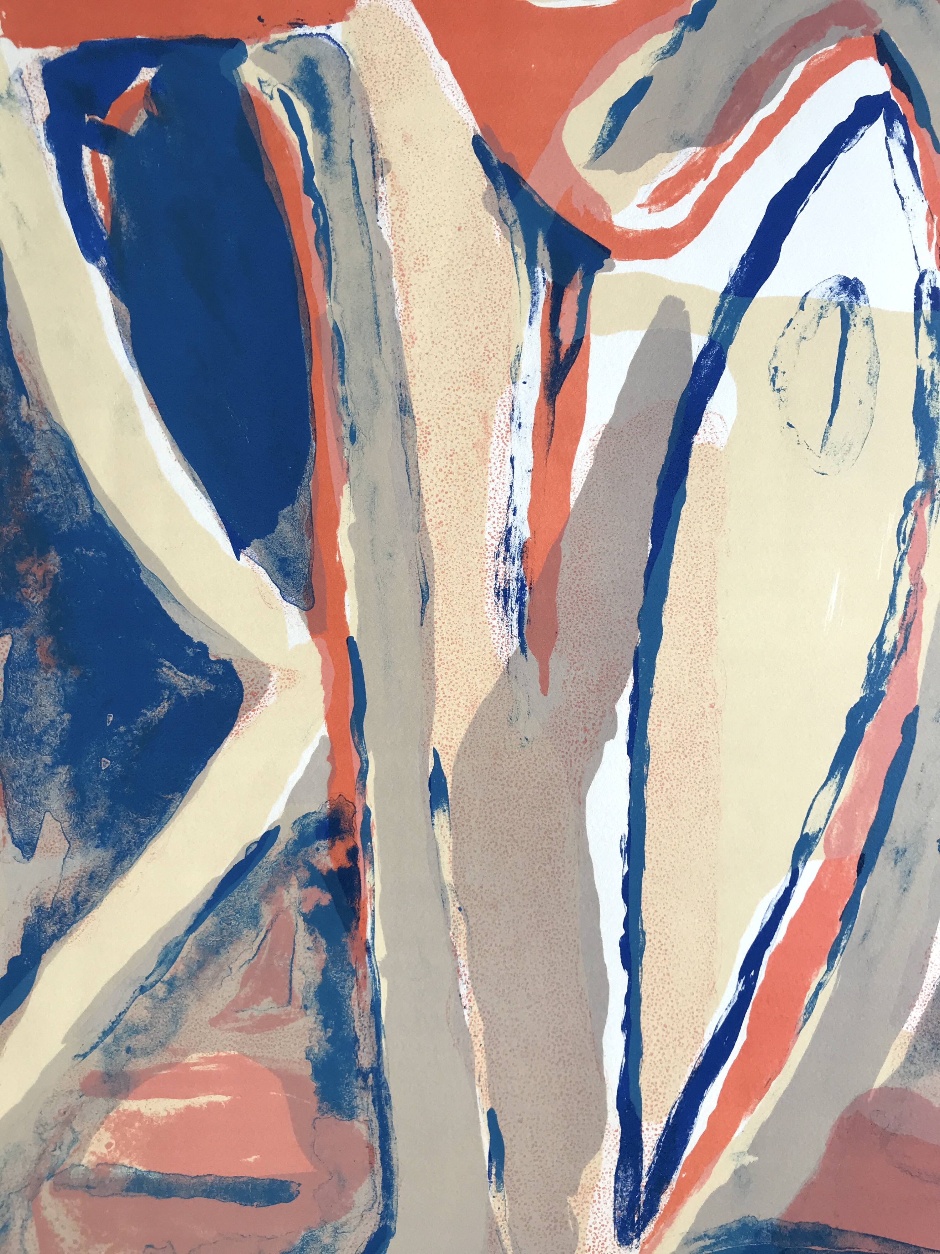 Lithographie originale signée au crayon, Bram Van Velde, Sans titre, 1968