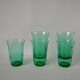 lot de 5 verres à eau en verre vert made in France années 70