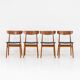 Ensemble de 4 chaises de salle à manger Mosbøl par Findahl (Danemark, années 1960).