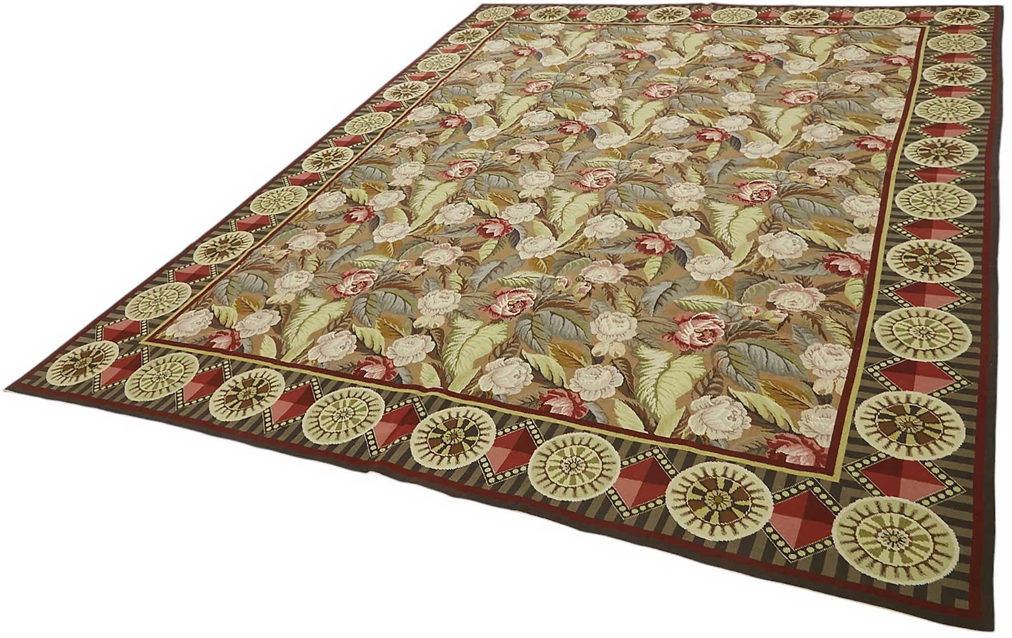 Handmade Vintage Flatweave Needlepoint Kilim 243 cm x 304 cm