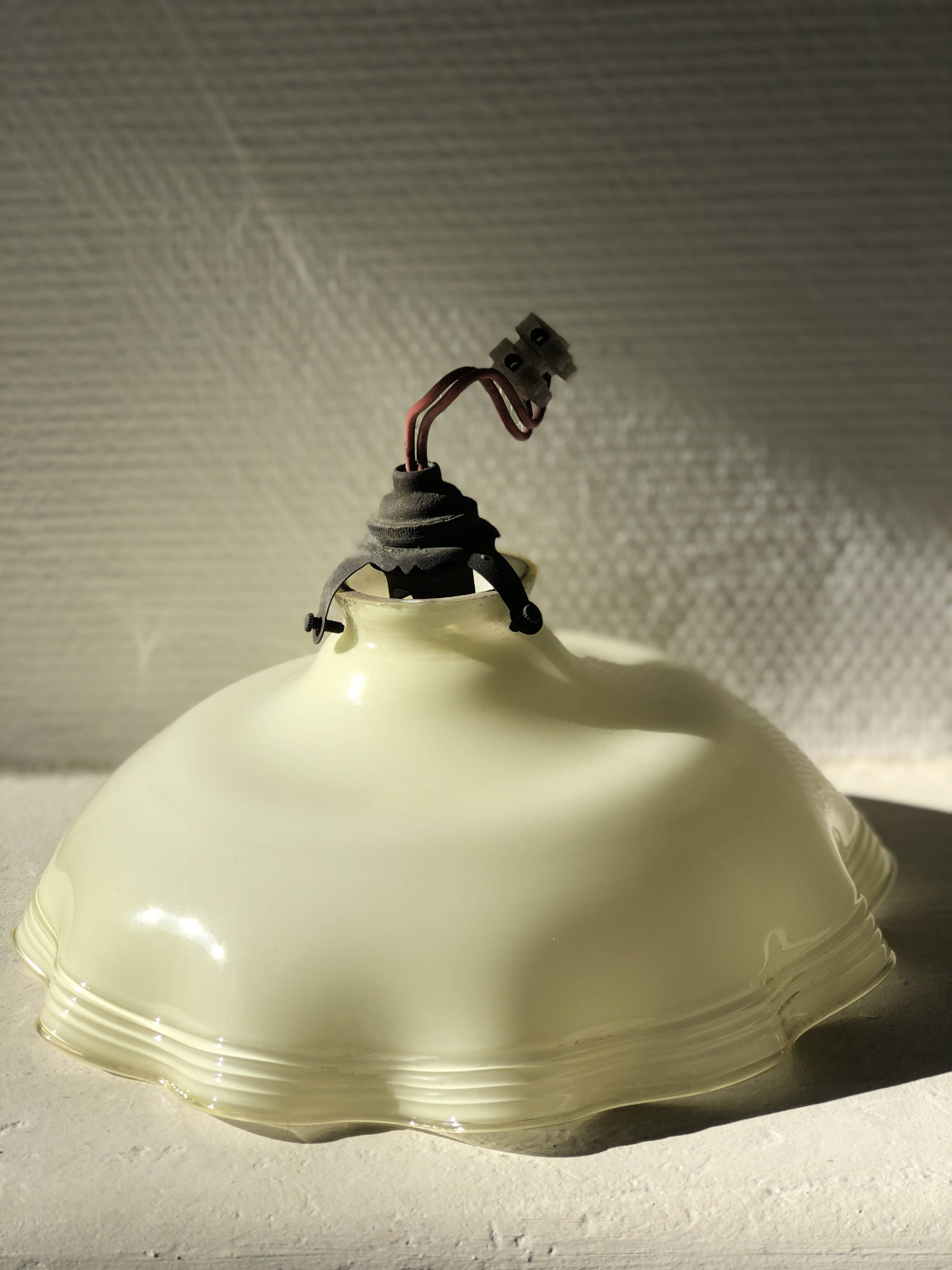Cream-colored opaline light fixture
