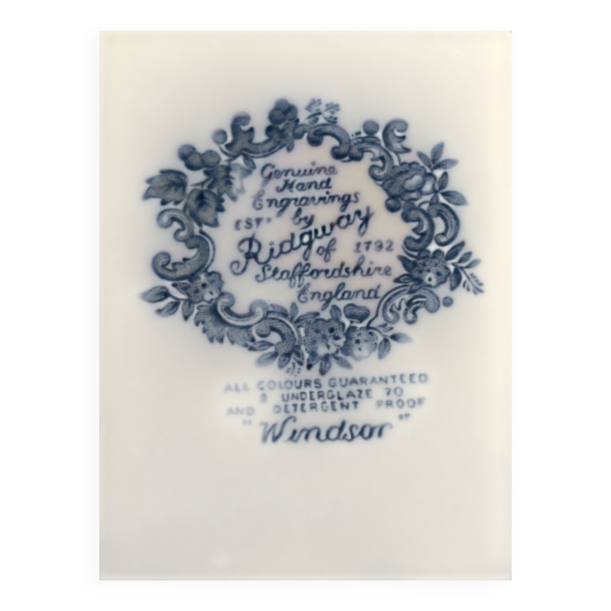 6 English porcelain plates "Windsor" Ridgway 1792 Staffordshire