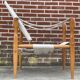 Vintage safari chair 1960s Denmark with canvas minimalist design