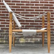 Fauteuil safari vintage 1960 Danemark avec toile design minimaliste