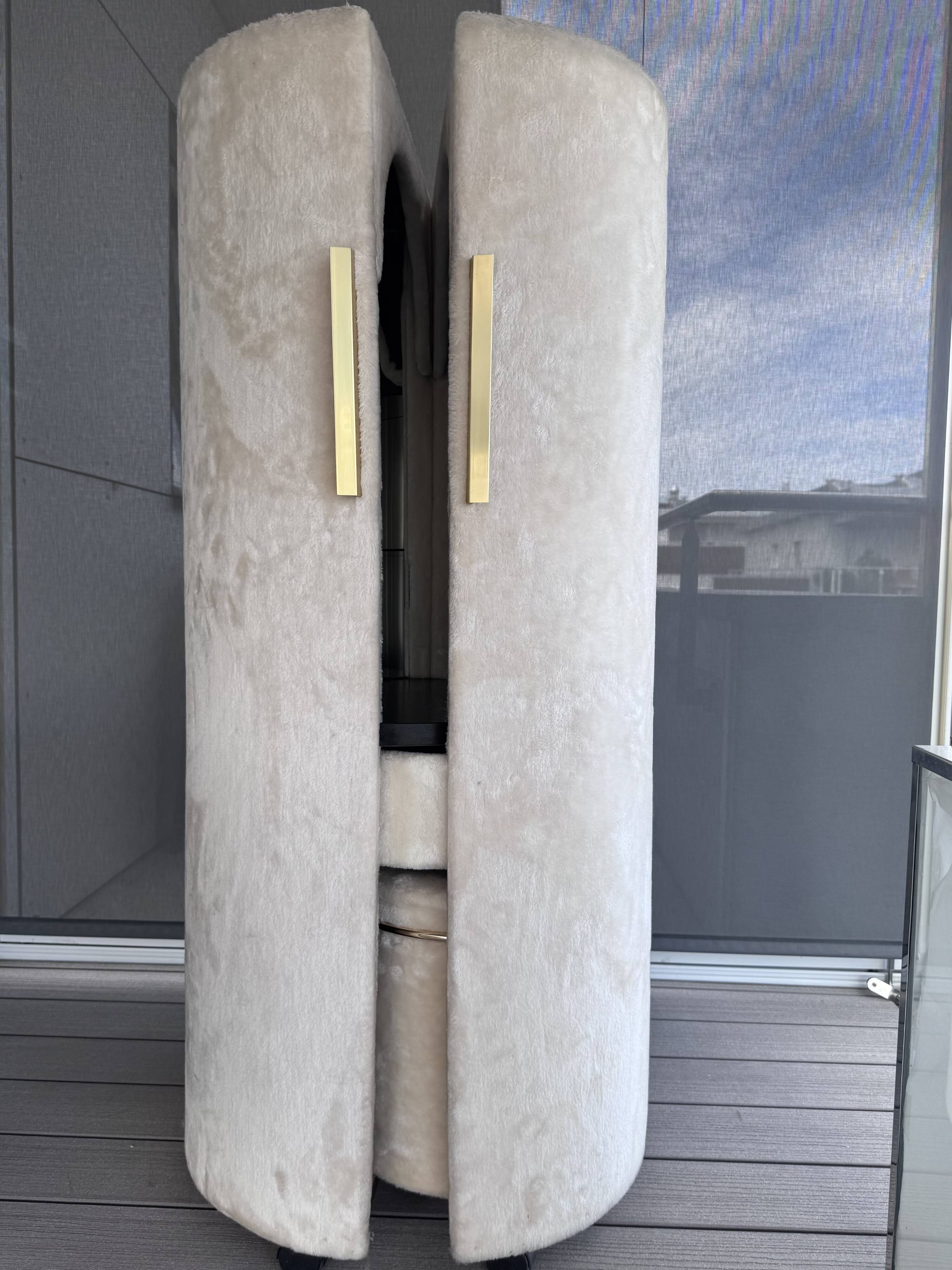 Coiffeuse cylindrique Space Age style Roche Bobois 1970